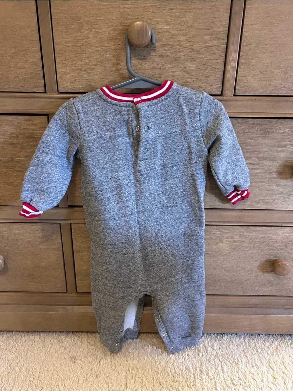 Ralph Lauren Grey One-Piece with Red Trim